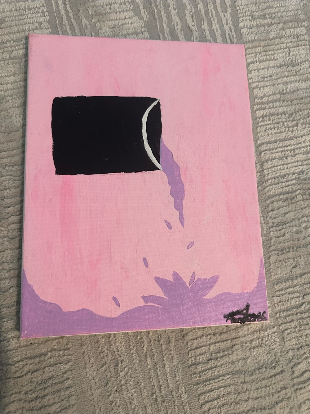 Pink & Purple Abstract Pour Home Art Canvas by